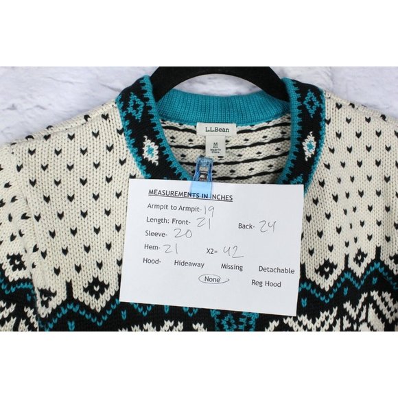 LL Bean Black Snowflakes Fair Cotton Button Down Nordic Sweater Size S - Picture 8 of 9
